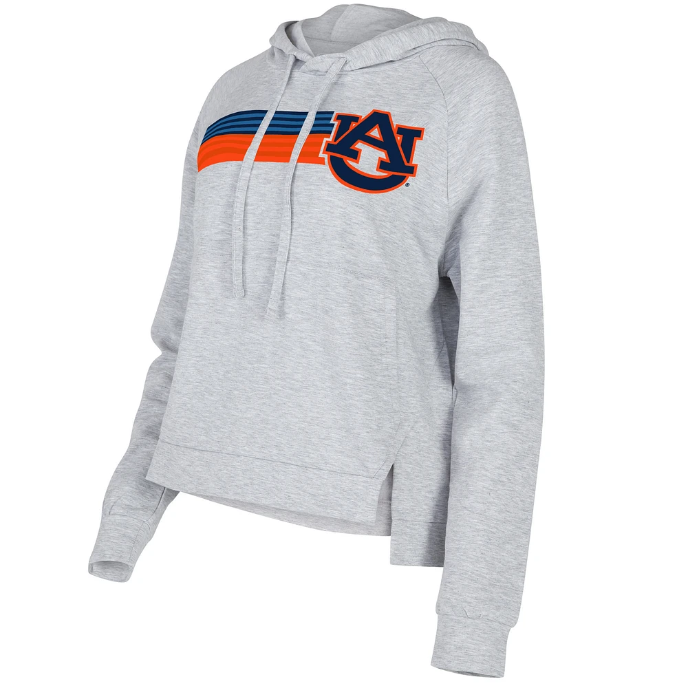 Chandail à capuchon raglan trois mélanges gris Auburn Tigers Cedar Concepts Sport pour femme