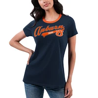 T-shirt pour femme G-III 4Her by Carl Banks Navy Auburn Tigers Recruit Ringer