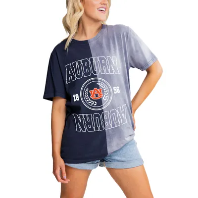 Auburn Tigers Gameday Couture Women's Center Bleach Dyed T-Shirt - Navy