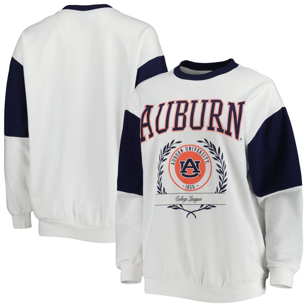 Women's Gameday Couture White Auburn Tigers It's A Vibe Dolman Pullover Sweatshirt