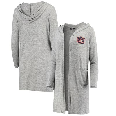 Women's Heathered Gray Auburn Tigers Cuddle Soft Duster Cardigan