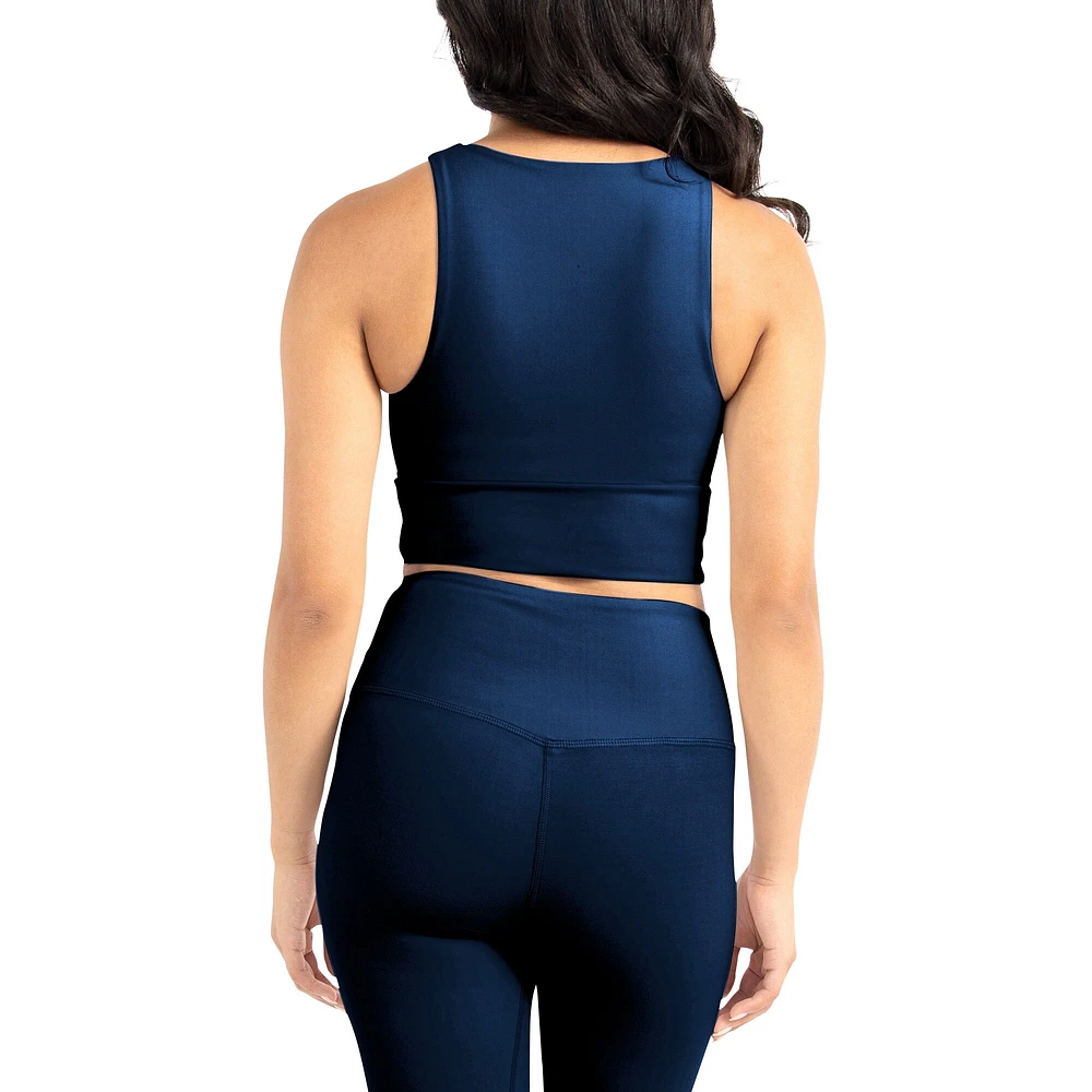 Ensemble soutien-gorge et leggings mi-longs doux au beurre Certo Navy Auburn Tigers pour femmes