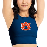 Ensemble soutien-gorge et leggings mi-longs doux au beurre Certo Navy Auburn Tigers pour femmes