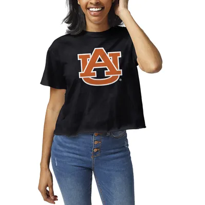 Auburn Tigers League Collegiate Wear Women's Clothesline Crop T-Shirt - Navy