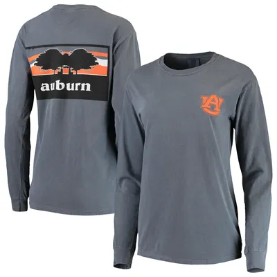 Auburn Tigers Women's Comfort Colors Campus Skyline Long Sleeve Oversized T-Shirt - Navy