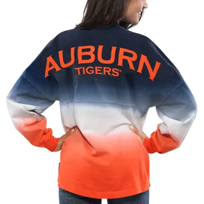 Auburn Tigers Women's Ombre Long Sleeve Dip-Dyed Spirit Jersey - Navy