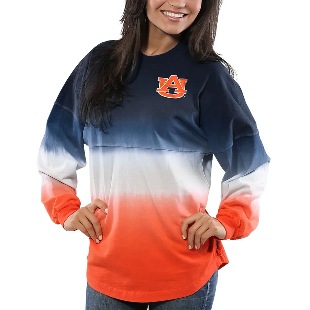 Maillot Femme Bleu Marine Auburn Tigers Ombre Long Sleeve Dip-Dyed Spirit