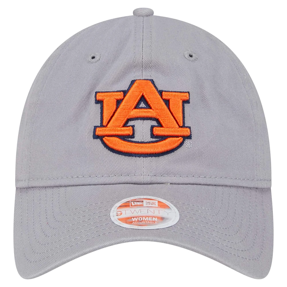 Women's New Era  Gray Auburn Tigers Logo 9TWENTY Adjustable Hat