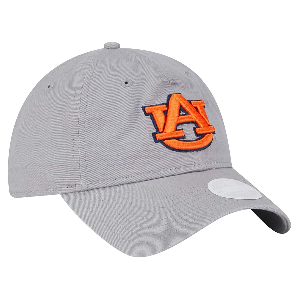 Women's New Era  Gray Auburn Tigers Logo 9TWENTY Adjustable Hat