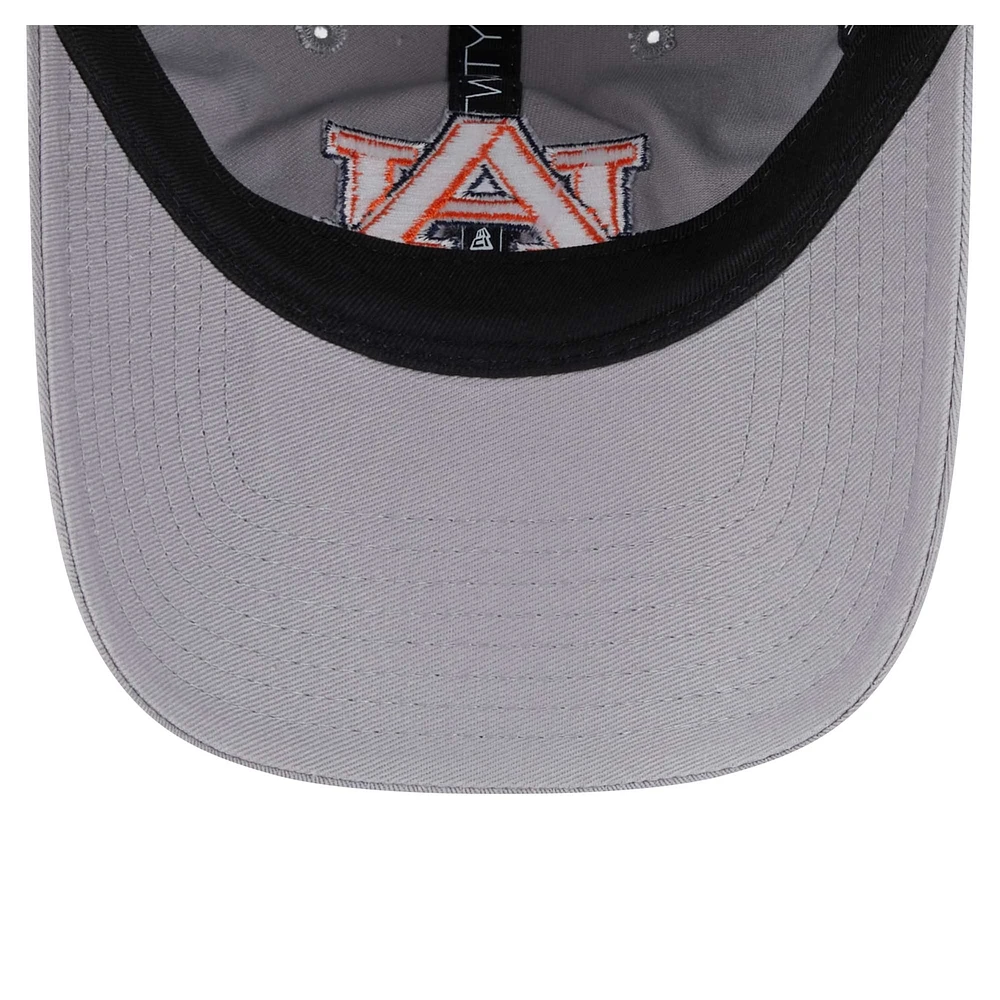 Women's New Era  Gray Auburn Tigers Logo 9TWENTY Adjustable Hat