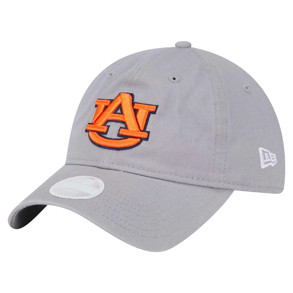 Women's New Era  Gray Auburn Tigers Logo 9TWENTY Adjustable Hat