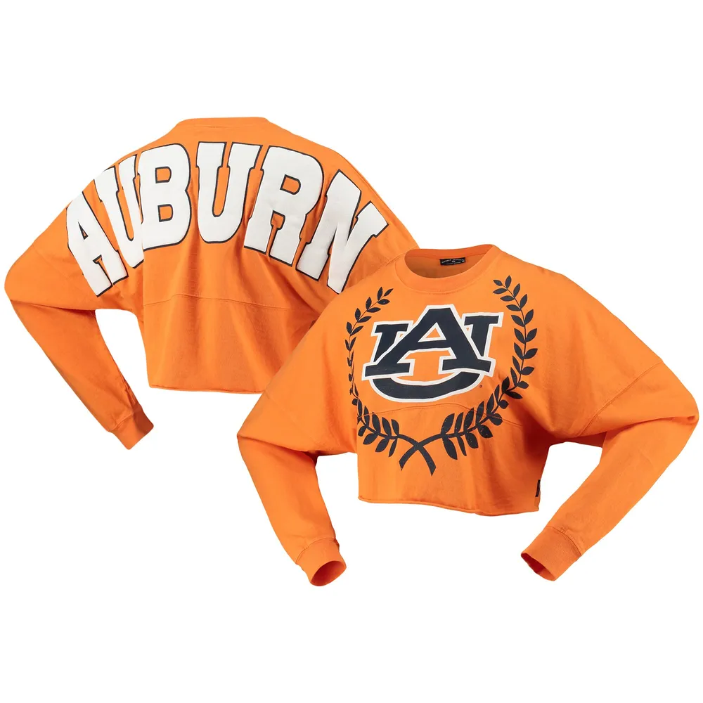 Women's Orange Auburn Tigers Laurels Crop Long Sleeve T-Shirt