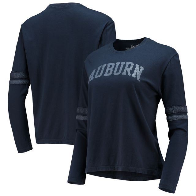 T-shirt à manches longues Original Retro Brand Navy Auburn Tigers Vault Vintage Stripe pour femme