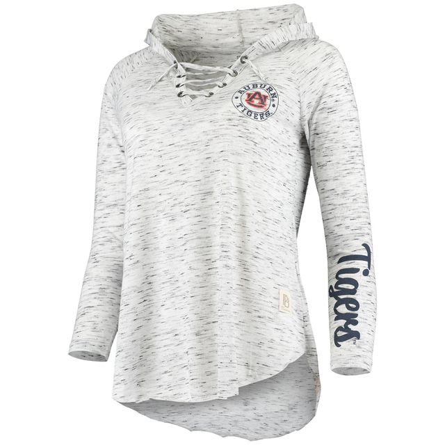 T-shirt à manches longues et col en V lacets gris Auburn Tigers Pressbox pour femme