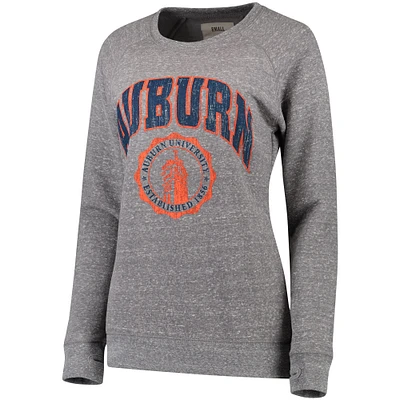 Women's Pressbox Heathered Gray Auburn Tigers Edith Vintage Knobi Pullover Sweatshirt