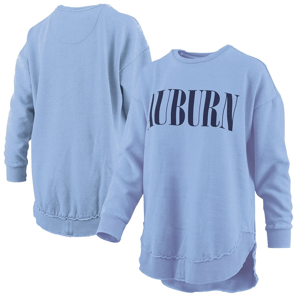 Women's Pressbox Light Blue Auburn Tigers Poncho Fleece Pullover Sweatshirt