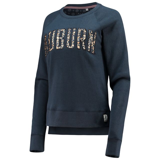 Sweat-shirt à enfiler raglan Pressbox pour femme bleu marine Auburn Tigers Dallas imprimé animal