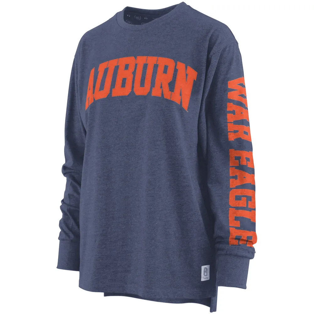 T-shirt à manches longues pour femme Pressbox Navy Auburn Tigers Taille Plus Two-Hit Canyon