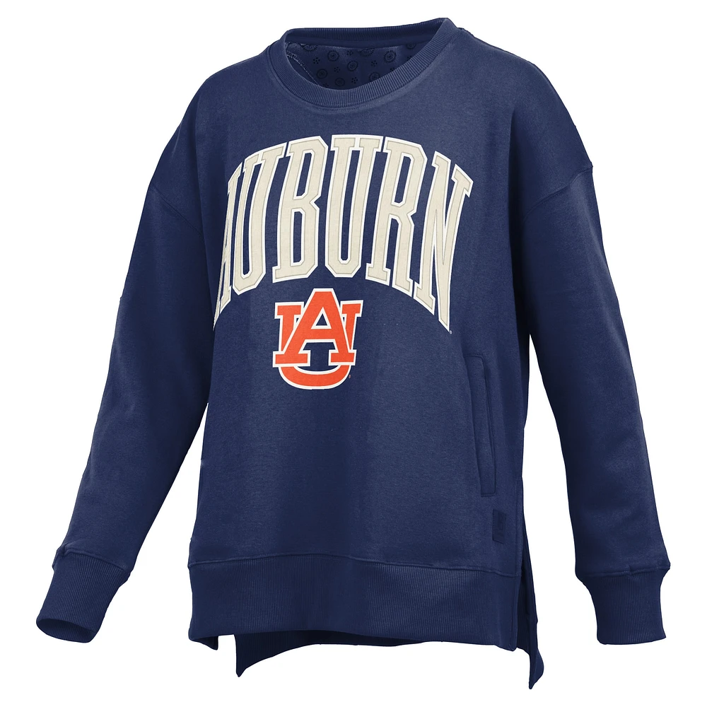 Sweat-shirt à poche pour femme Pressbox Navy Auburn Tigers