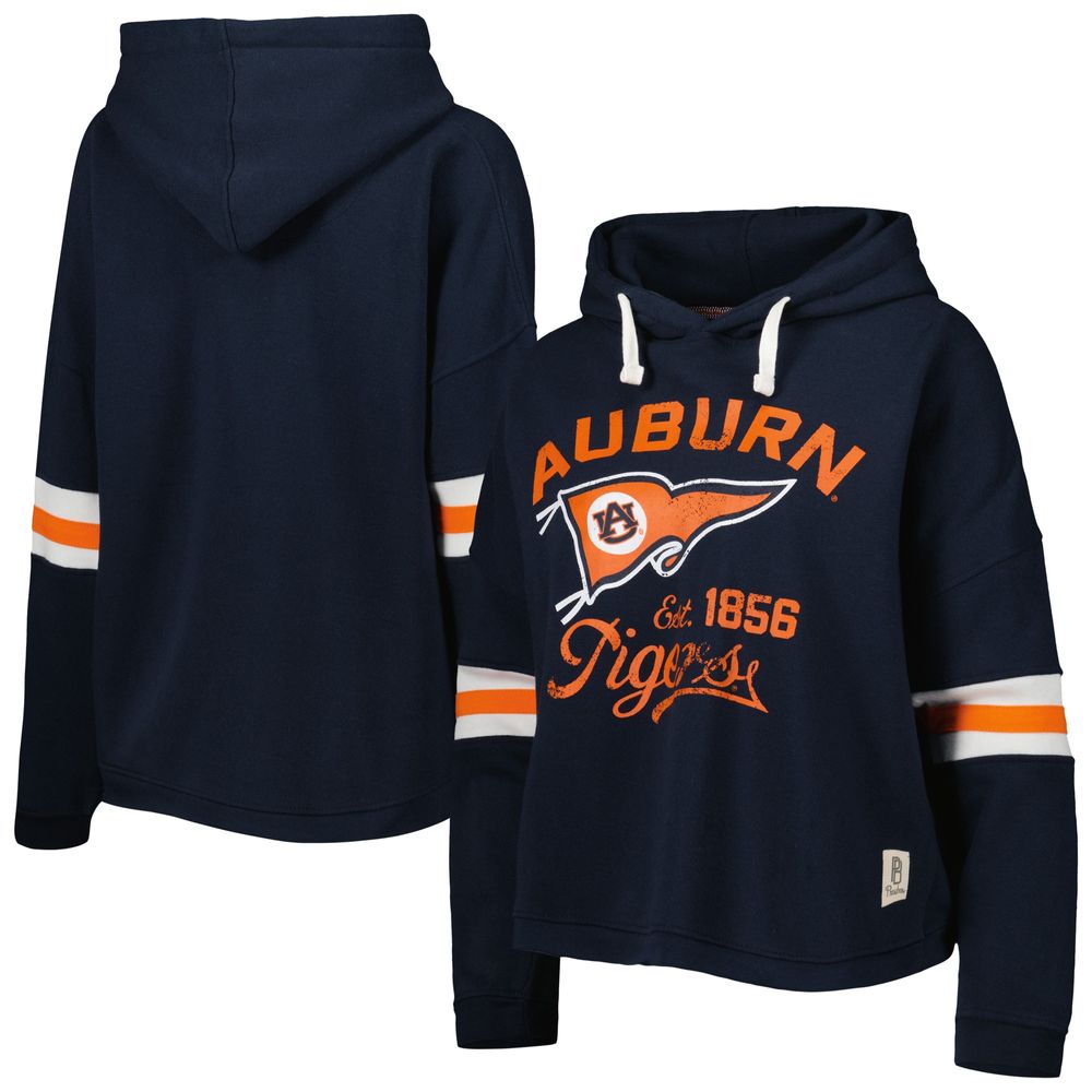 Women's Pressbox Navy Auburn Tigers Super Pennant Pullover Hoodie