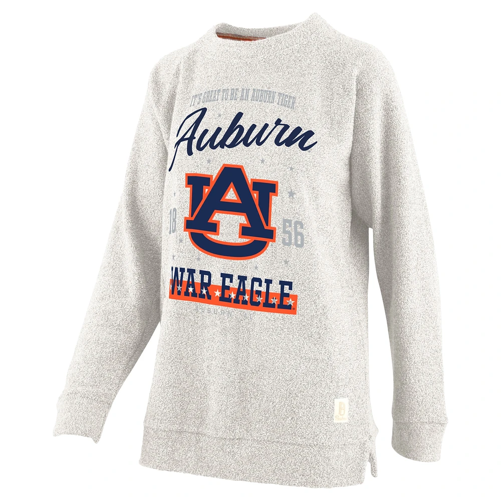 Pressbox Oatmeal Auburn Tigers Sweat-shirt confortable en tissu éponge grande taille pour femme