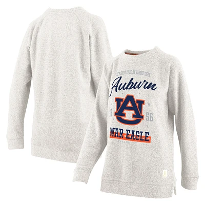 Women's Pressbox Oatmeal Auburn Tigers Plus Comfy Cairo Terry Pullover Sweatshirt