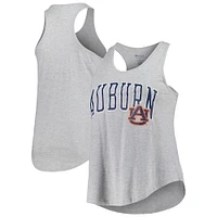 Women's Profile Heather Gray Auburn Tigers Arch Logo Racerback Scoop Neck Tank Top