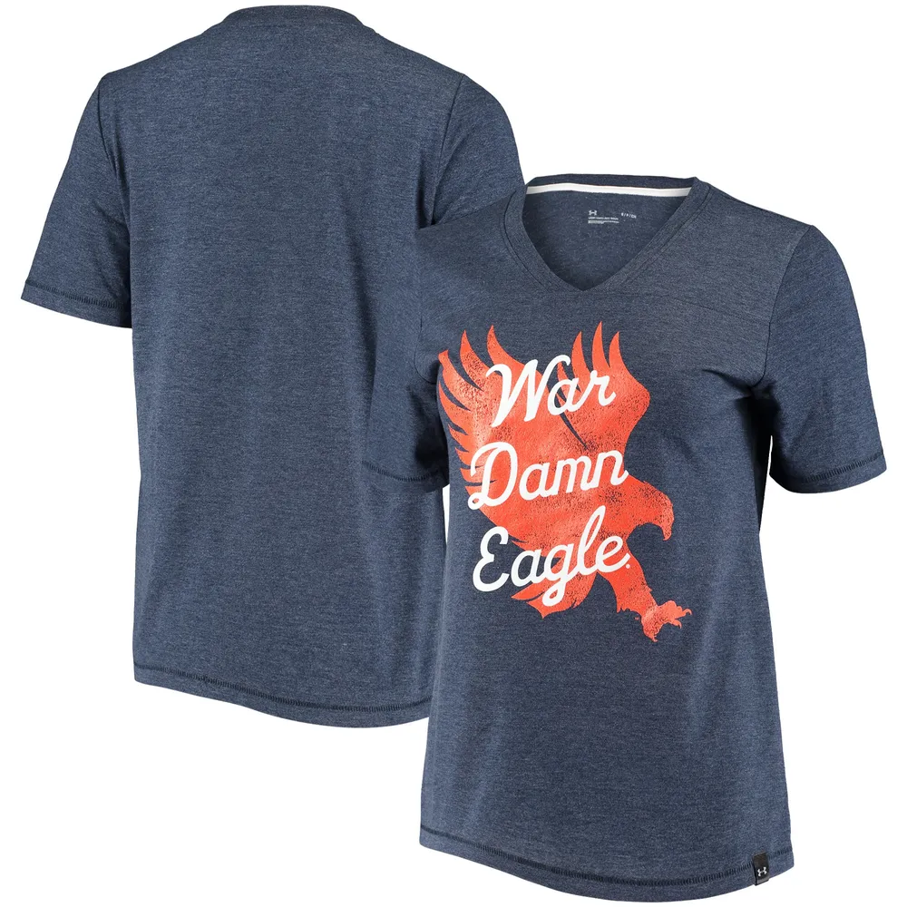 Auburn Tigers Under Armour Women's V-Neck T-Shirt - Heathered Navy