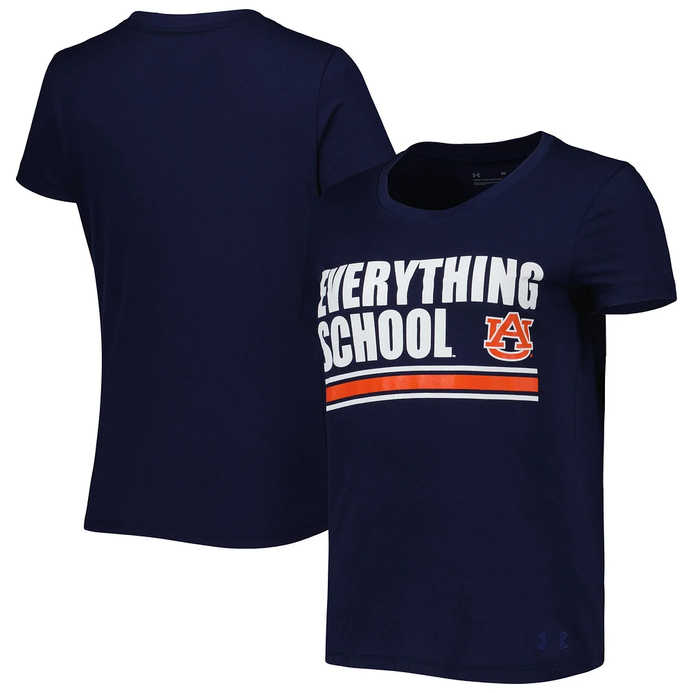 T-shirt pour femme Under Armour Navy Auburn Tigers Everything School