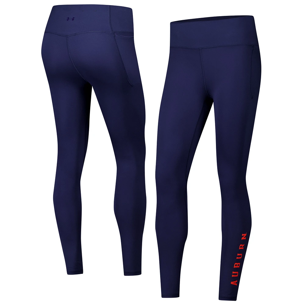 Women's Under Armour Navy Auburn Tigers Meridian Luxe Performance Leggings