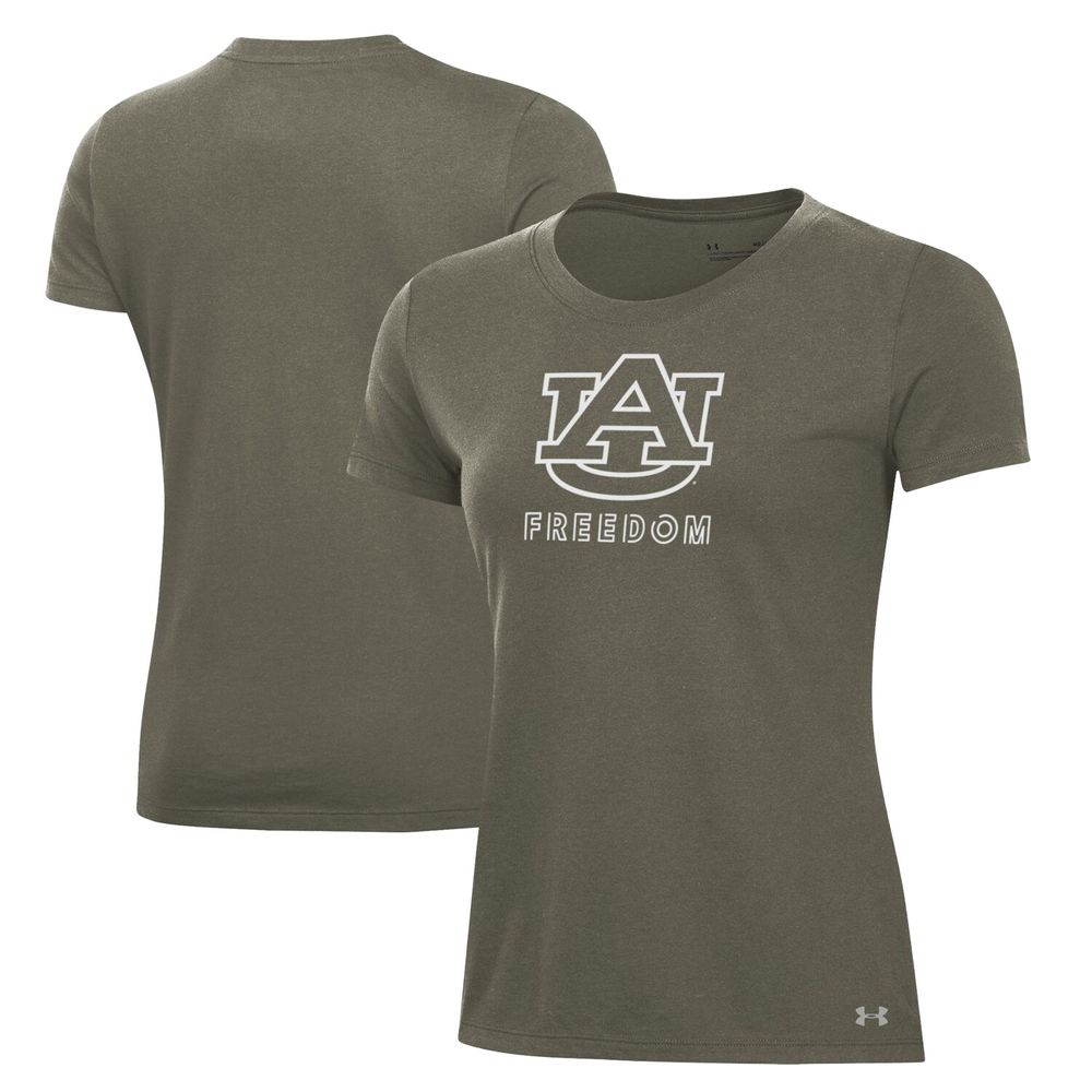 Women's Under Armour Olive Auburn Tigers Freedom Performance T-Shirt