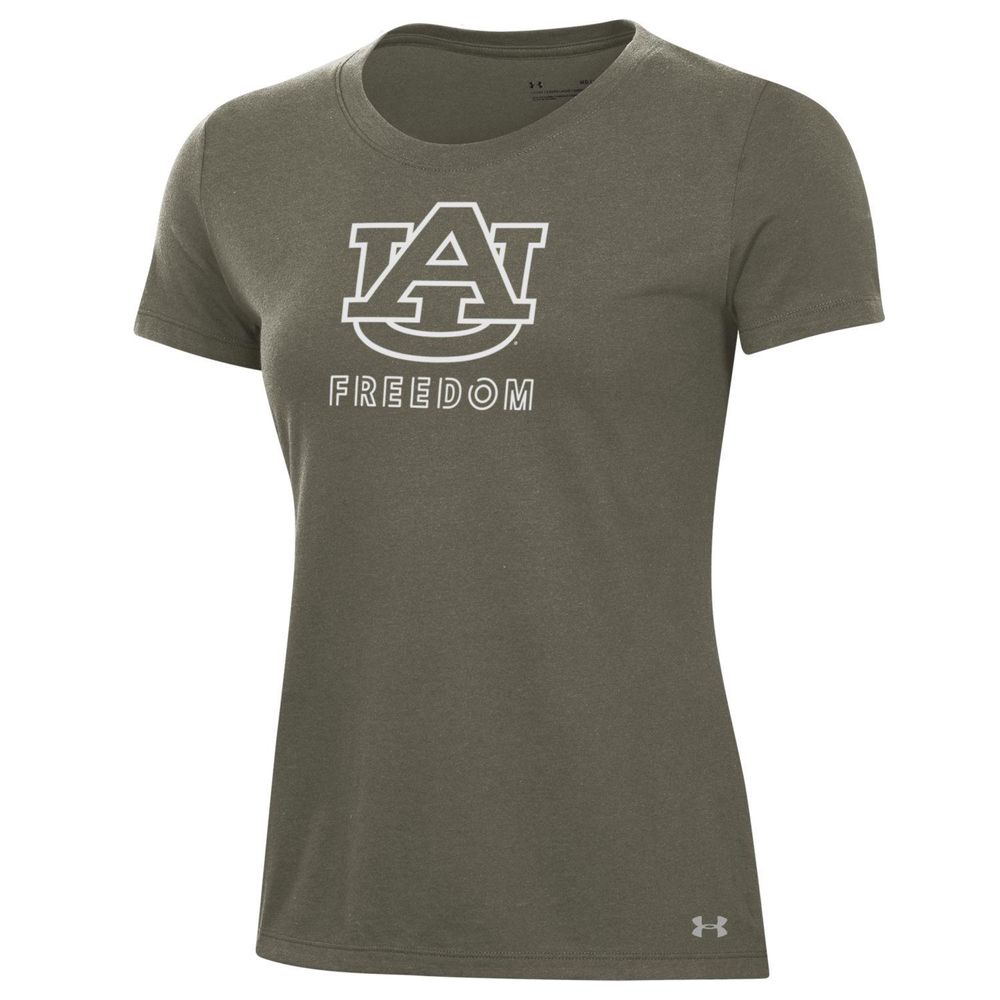 Women's Under Armour Olive Auburn Tigers Freedom Performance T-Shirt