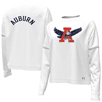 Women's Under Armour White Auburn Tigers Gameday Double Knit Pullover Sweatshirt