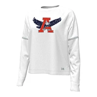 Women's Under Armour White Auburn Tigers Gameday Double Knit Pullover Sweatshirt