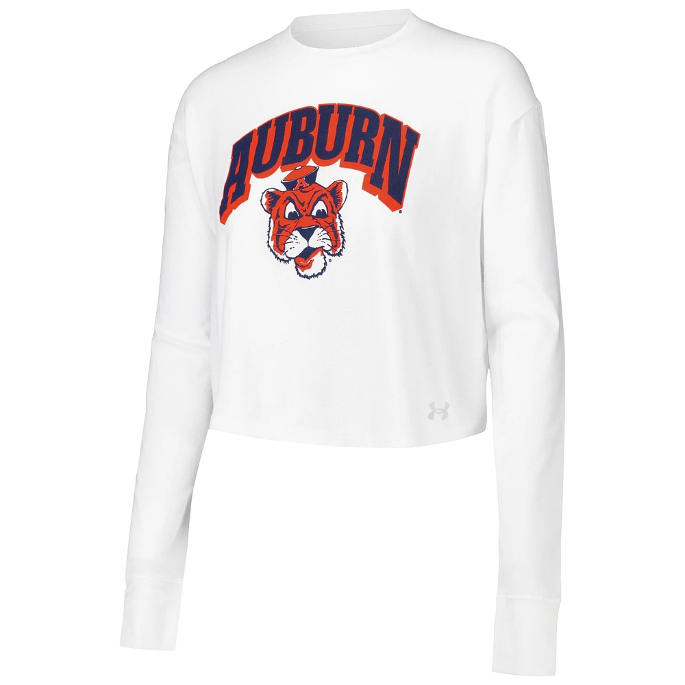 T-shirt court à manches longues blanc Auburn Tigers Inline All Day Tri-Blend pour femme