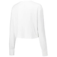 Women's Under Armour White Auburn Tigers Inline All Day Tri-Blend Cropped Long Sleeve T-Shirt