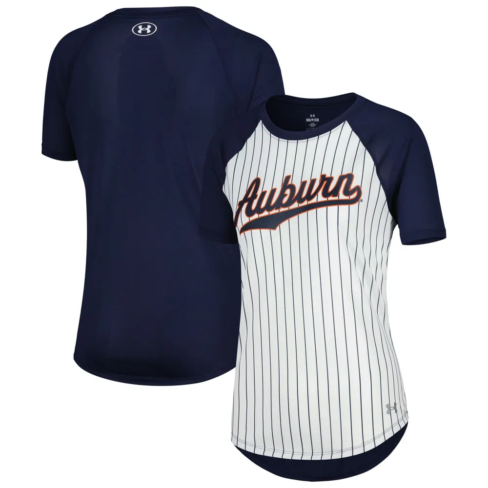 Women's Under Armour White Gameday Pinstripe Raglan T-Shirt