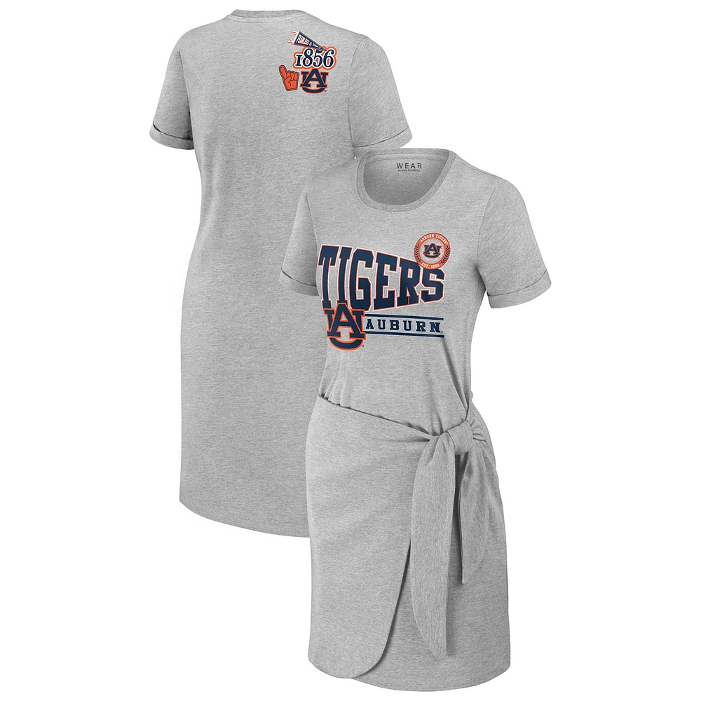 Robe t-shirt nouée pour femme WEAR by Erin Andrews Heather Grey Auburn Tigers