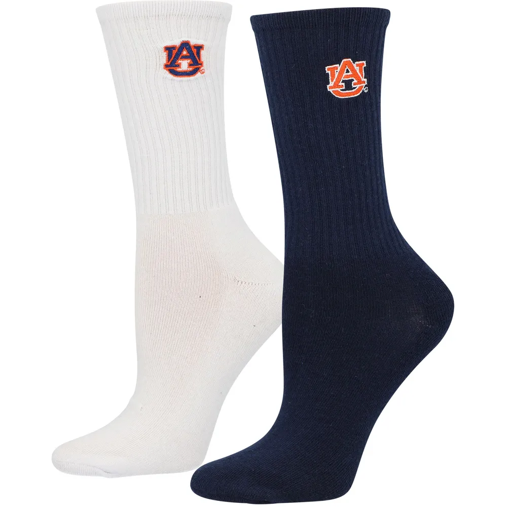 Lot de 2 paires de chaussettes mi-mollet ZooZatz bleu marine/blanc Tigres Auburn pour femmes