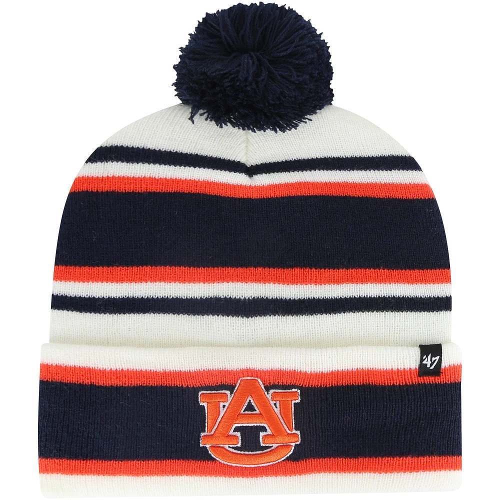 Bonnet en tricot à revers blanc Auburn Tigers Stripling '47 pour jeunes avec pompon