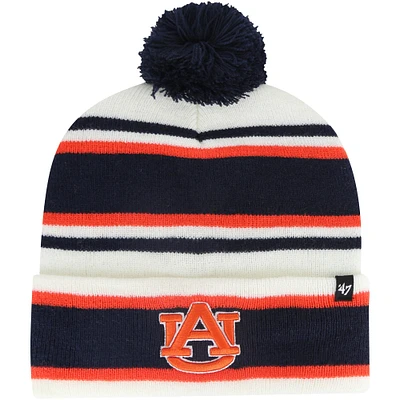 Youth '47  White Auburn Tigers Stripling Cuffed Knit Hat with Pom