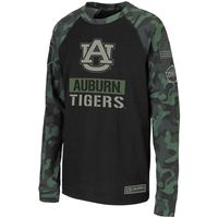 Youth Colosseum Black/Camo Auburn Tigers OHT Military Appreciation Raglan Long Sleeve T-Shirt