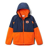 Veste à capuche fermeture éclair intégrale en polaire raglan Columbia Auburn Tigers Flanker pour jeunes