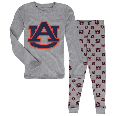 Auburn Tigers Youth Long Sleeve T-Shirt & Pant Sleep Set - Heathered Gray