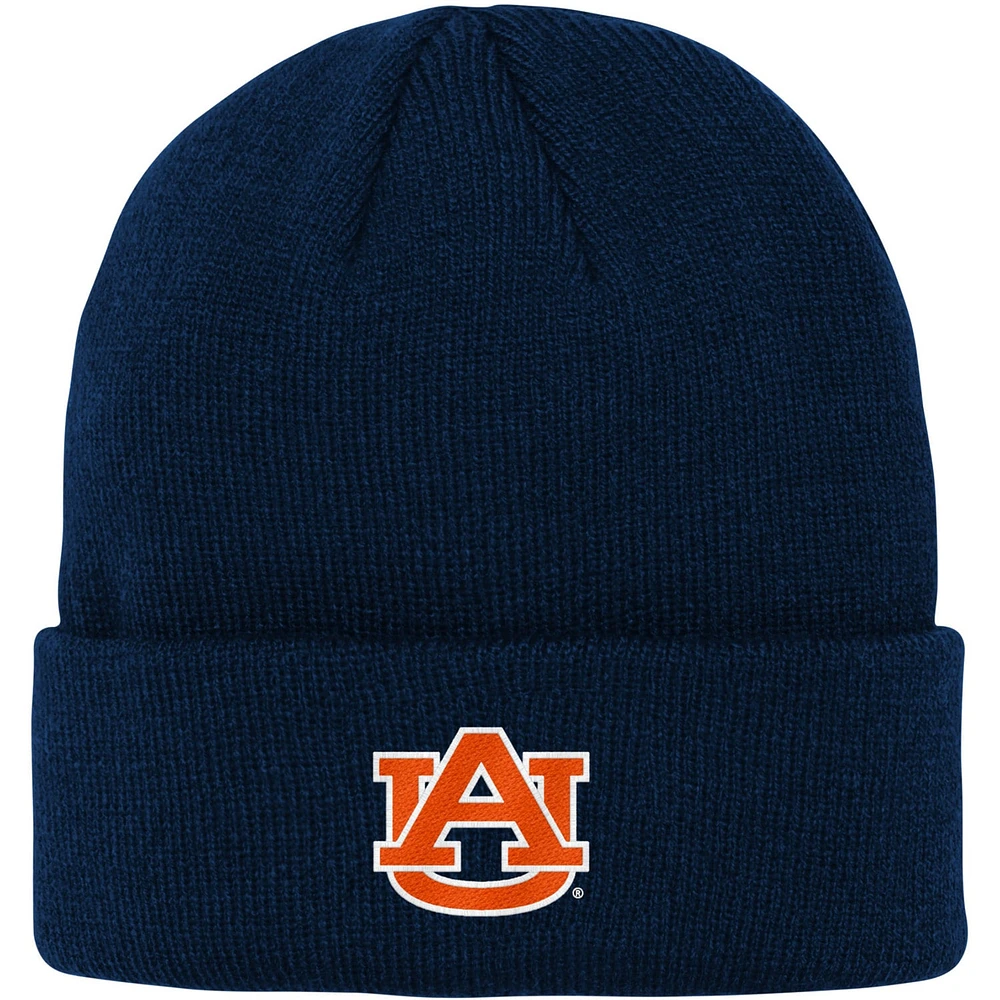 Bonnet en tricot à revers texturé jacquard Auburn Tigers bleu marine pour jeune