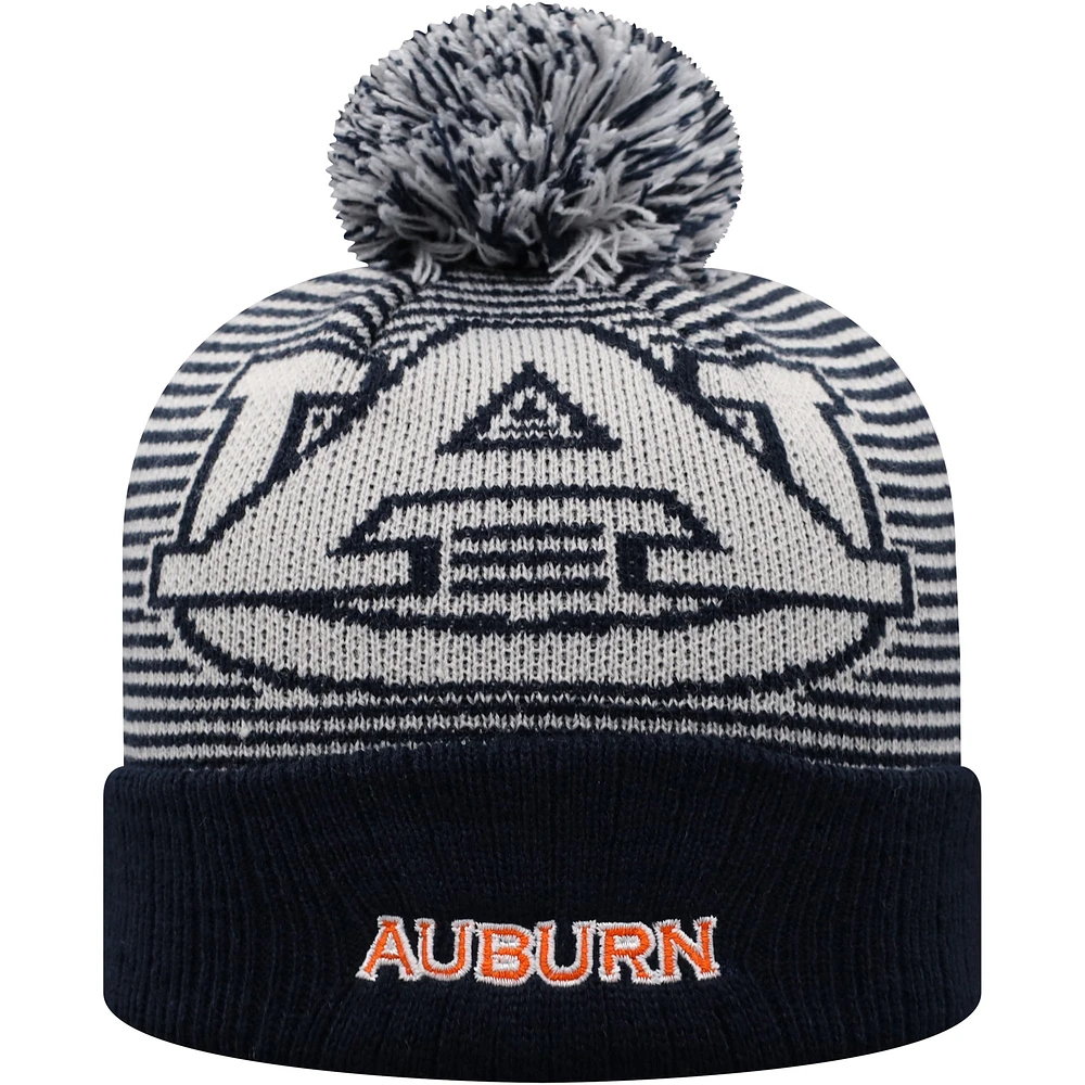 Top of the World Navy Auburn Tigers Line Up Tricot à revers avec pompon