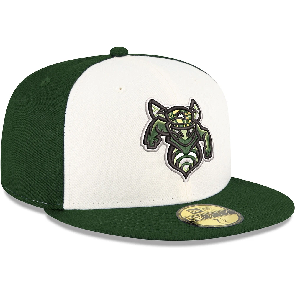 Men's New Era White Augusta GreenJackets Authentic Collection 59FIFTY Fitted Hat