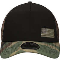 Casquette réglable Austin Cindric Trucker 9FORTY New Era noir/camouflage pour hommes