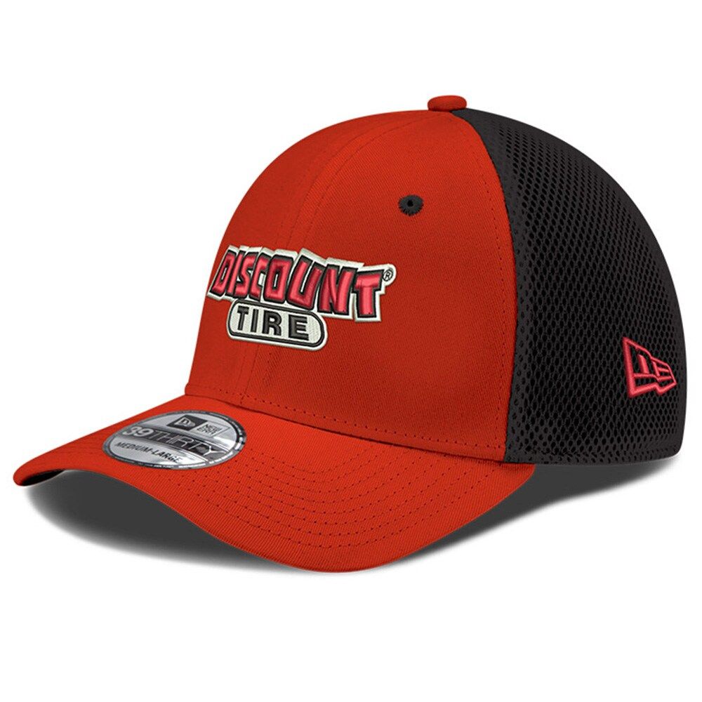 Men's New Era Red Austin Cindric Discount Tire NEO 39THIRTY Flex Hat