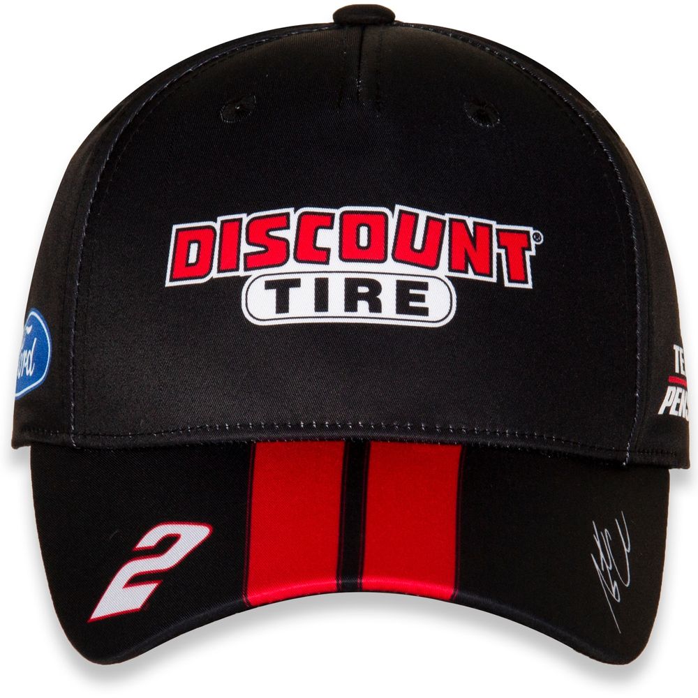 Men's Team Penske Black/Red Austin Cindric Discount Tire Uniform Adjustable Hat